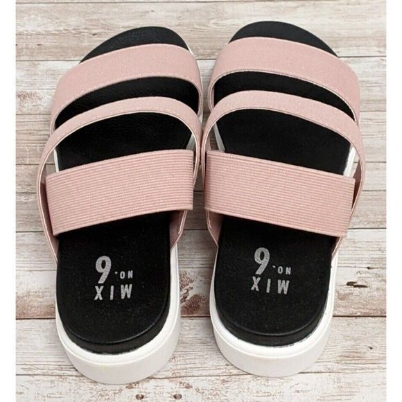 Mix No. 6 OZ Womens Size 7 M Rose Slip On Elastic Strappy Sandals 649429 Stretch - Picture 5 of 8